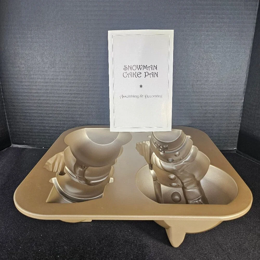 Nordic Ware For Williams Sonoma Christmas Snowman 3D Cake Pan With Original Box